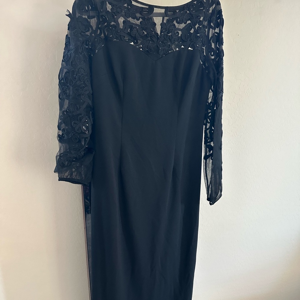 JS Collections Black Lace Long Sleeve Dress
